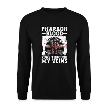 Pharaoh Blood Runs Through My Veins Ancient Egypt - Unisex Sweatshirt - black - Front - Alina (178cm) & Michal (187cm)