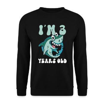 This little megalodon hunter is 3 - - Unisex Sweatshirt - black - Front - Alina (178cm) & Michal (187cm)