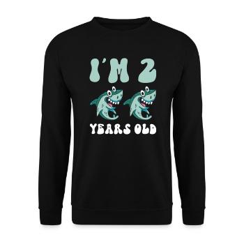 Le petit chasseur de mégalodon est 2 - Megalodon Shark - Sweat-shirt Unisexe - noir - Devant - Alina (178cm) & Michal (187cm)