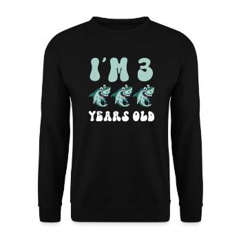 This little megalodon hunter is 3 - - Unisex Sweatshirt - black - Front - Alina (178cm) & Michal (187cm)