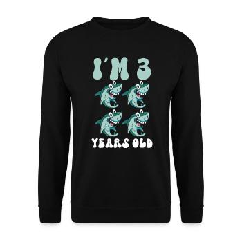 Ce petit chasseur de mégalodon a 4 ans - - Sweat-shirt Unisexe - noir - Devant - Alina (178cm) & Michal (187cm)