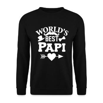 Best Dad in the World Best Dad Switzerland - Unisex Sweatshirt - black - Front - Alina (178cm) & Michal (187cm)