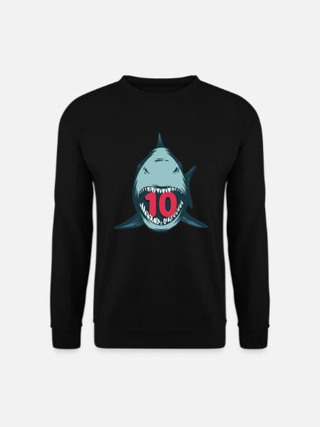 Megalodon Hai 10. Geburtstag 10 Jahre Megalodon - Unisex Pullover - Schwarz