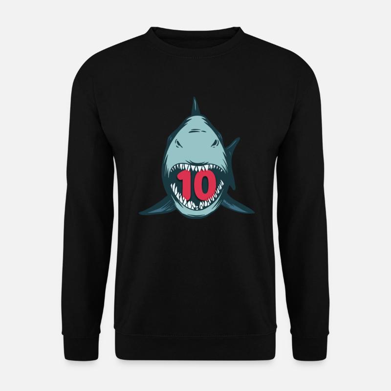 Megalodon Hai 10. Geburtstag 10 Jahre Megalodon - Unisex Pullover - Schwarz