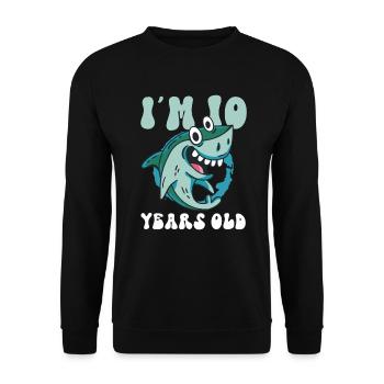 Ce petit chasseur de mégalodon a 10 ans - - Sweat-shirt Unisexe - noir - Devant - Alina (178cm) & Michal (187cm)