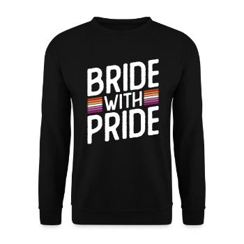 Bride With Pride - Lesbian Wedding Gay Marriage - Unisex Sweatshirt - black - Front - Alina (178cm) & Michal (187cm)