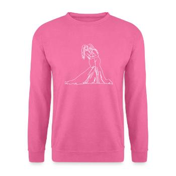 Zwei Bräute Oneline Art - Lesbische Hochzeit - Unisex Pullover - Pink - Vorne
