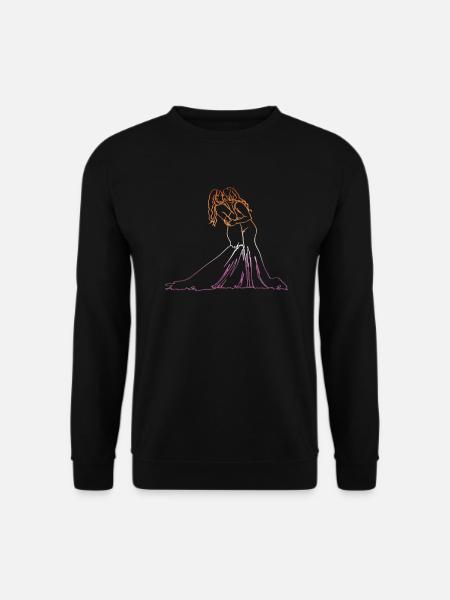 Zwei Bräute Oneline Art - Lesbische Hochzeit - Unisex Pullover - Schwarz