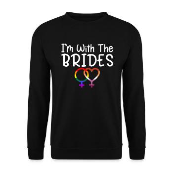 Lesbian Wedding Lesbian Gay Transsexual - Unisex Sweatshirt - black - Front - Alina (178cm) & Michal (187cm)