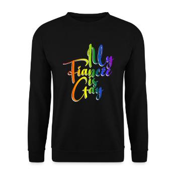 My Fiancée is Gay - Lesbian Wedding - Unisex Sweatshirt - black - Front - Alina (178cm) & Michal (187cm)