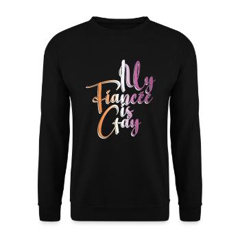 My Fiancée is Gay - Lesbian Wedding - Unisex Sweatshirt - black - Front - Alina (178cm) & Michal (187cm)