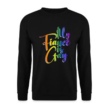 My Fiancé is Gay - Gay Wedding - Unisex Sweatshirt - black - Front - Alina (178cm) & Michal (187cm)