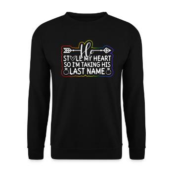 Gay Groom Gay Wedding Gay - Unisex Sweatshirt - black - Front - Alina (178cm) & Michal (187cm)