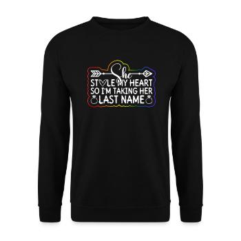 Lesbian Wedding Lesbian Gay Transsexual - Unisex Sweatshirt - black - Front - Alina (178cm) & Michal (187cm)