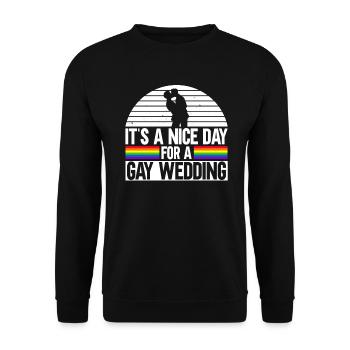 It's a beautiful day for a gay wedding - Unisex Sweatshirt - black - Front - Alina (178cm) & Michal (187cm)