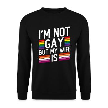 Lesbian Wedding Lesbian Gay Transsexual - Unisex Sweatshirt - black - Front - Alina (178cm) & Michal (187cm)