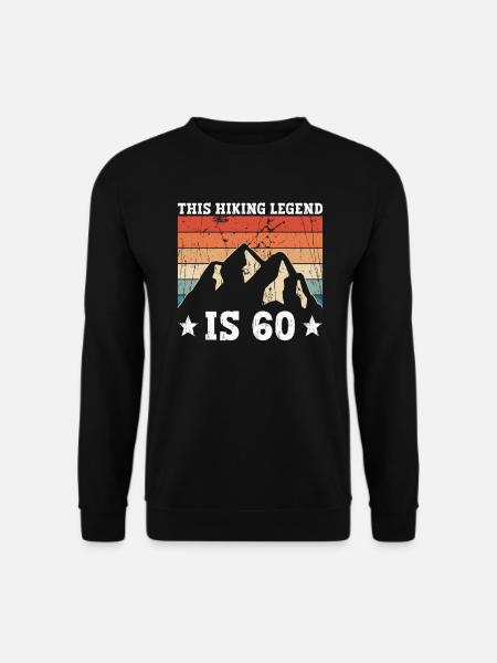 Wandern 60. Geburtstag Wanderer 60 Jahre Outdoor - Unisex Pullover - Schwarz