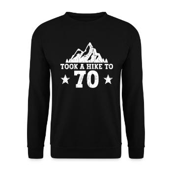Randonnée 70e anniversaire Randonneurs 70 ans en plein air - Sweat-shirt Unisexe - noir - Devant - Alina (178cm) & Michal (187cm)