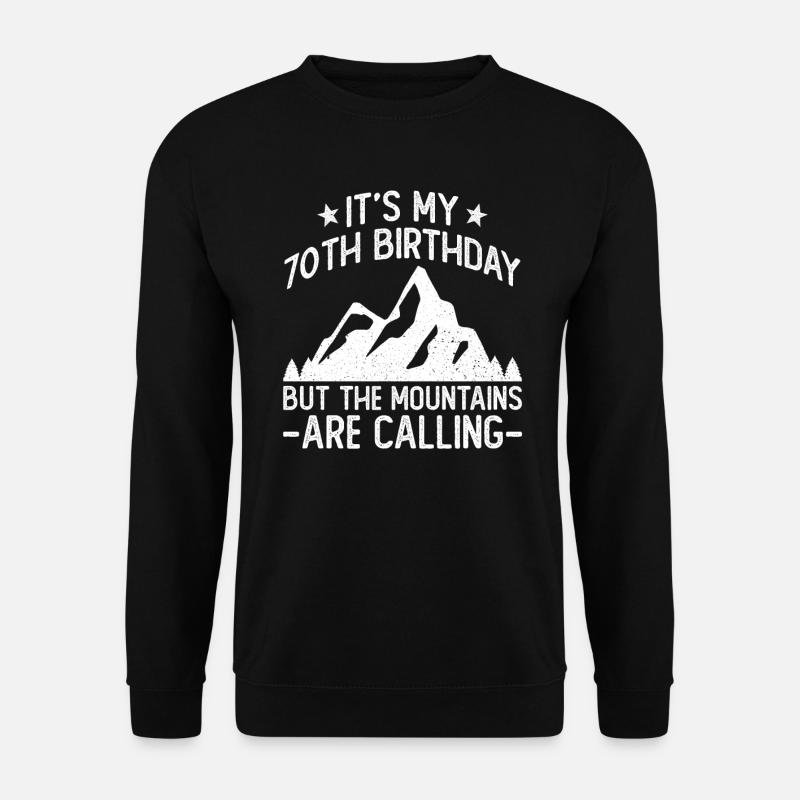 Wandern 70. Geburtstag Wanderer 70 Jahre Outdoor - Unisex Pullover - Schwarz