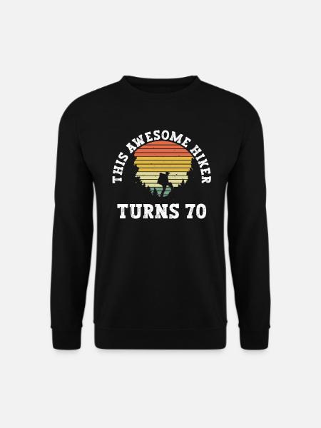 Wandern 70. Geburtstag Wanderer 70 Jahre Outdoor - Unisex Pullover - Schwarz