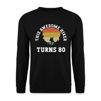 Randonnée 80e anniversaire Randonneurs 80 ans en plein air - Sweat-shirt Unisexe - noir - Devant - Alina (178cm) & Michal (187cm)