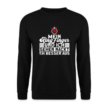 Scheidungsparty Scheidung Ex Frau Geschieden - Unisex Pullover - Schwarz - Vorne - Alina (178cm) & Michal (187cm)
