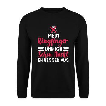Scheidungsparty Scheidung Ex Frau Geschieden - Unisex Pullover - Schwarz - Vorne - Alina (178cm) & Michal (187cm)