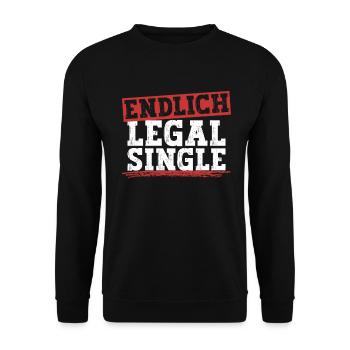 Endlich Legal Single - Scheidungsparty Scheidung - Unisex Pullover - Schwarz - Vorne - Alina (178cm) & Michal (187cm)