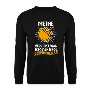 Scheidungsparty Scheidung Ex Frau Geschieden - Unisex Pullover - Schwarz - Vorne - Alina (178cm) & Michal (187cm)