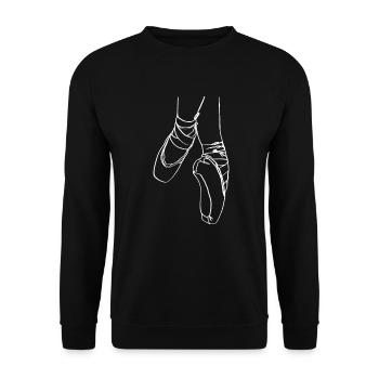 Ballerina Oneline Art - Ballet Dancer Ballet - Unisex Sweatshirt - black - Front - Alina (178cm) & Michal (187cm)