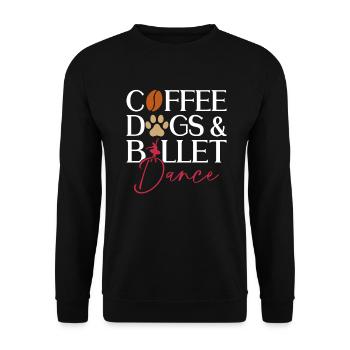 Coffee, Dogs and Ballet Dance - Ballet Dancer - Unisex Sweatshirt - black - Front - Alina (178cm) & Michal (187cm)