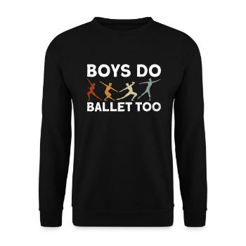 Auch Jungs tanzen Ballett - Ballett-Tänzer - Unisex Pullover - Schwarz - Vorne - Alina (178cm) & Michal (187cm)