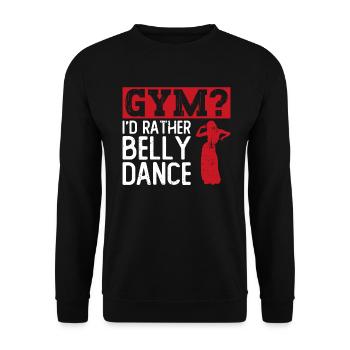 GYMNASE? Je préfère la danse du ventre - Bauchtanz Tänzerin - Sweat-shirt Unisexe - noir - Devant - Alina (178cm) & Michal (187cm)