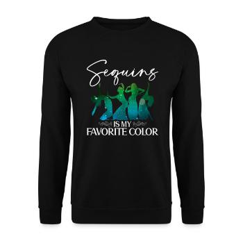Pailletten sind meine Lieblingsfarbe Bauchtänzerin - Unisex Pullover - Schwarz - Vorne - Alina (178cm) & Michal (187cm)