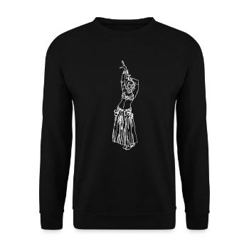 Bauchtänzerin Oneline Art - Bauchtanz Tänzerin - Unisex Pullover - Schwarz - Vorne - Alina (178cm) & Michal (187cm)