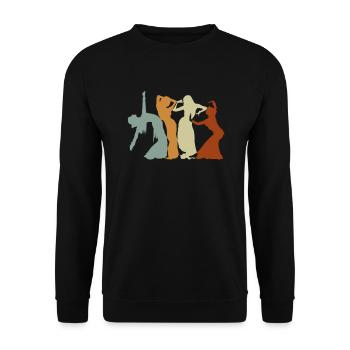 Belly Dancers Retro Belly Dance Dancing - Unisex Sweatshirt - black - Front - Alina (178cm) & Michal (187cm)