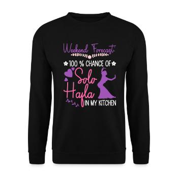 Solo-Hafla dans ma cuisine - danseuse du ventre - Sweat-shirt Unisexe - noir - Devant - Alina (178cm) & Michal (187cm)