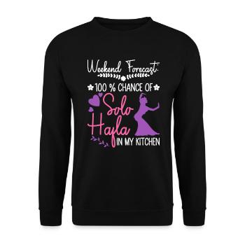 Solo-Hafla dans ma cuisine - danseuse du ventre - Sweat-shirt Unisexe - noir - Devant - Alina (178cm) & Michal (187cm)