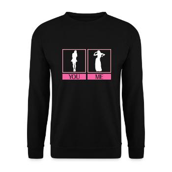Elle: Femme normale Moi: Danseuse du ventre - Danseuse du ventre - Sweat-shirt Unisexe - noir - Devant - Alina (178cm) & Michal (187cm)