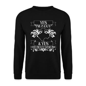Suis un gars & Oui, je danse danse du ventre danseuse du ventre - Sweat-shirt Unisexe - noir - Devant - Alina (178cm) & Michal (187cm)