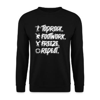 Breakdancing Breakdancer Break Dance Hip Hop - Unisex Sweatshirt - black - Front - Alina (178cm) & Michal (187cm)