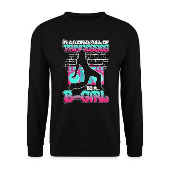 Breakdancing BBoy Breakdancer Break Dance Hip Hop - Unisex Sweatshirt - black - Front - Alina (178cm) & Michal (187cm)