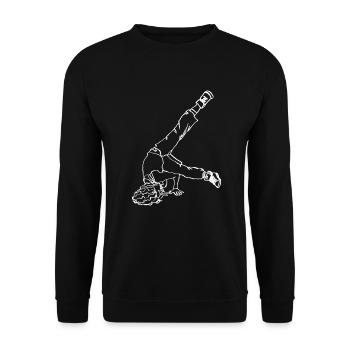 Breakdancing Breakdancer Break Dance Oneline Art - Unisex Sweatshirt - black - Front - Alina (178cm) & Michal (187cm)