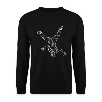 Breakdancing Breakdancer Break Dance Oneline Art - Unisex Sweatshirt - black - Front - Alina (178cm) & Michal (187cm)