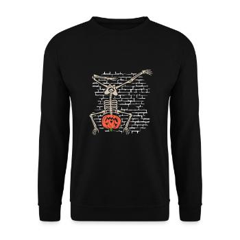 Breakdance Skeleton Pumpkin - Breakdancer Hip Hop - Unisex Sweatshirt - black - Front - Alina (178cm) & Michal (187cm)