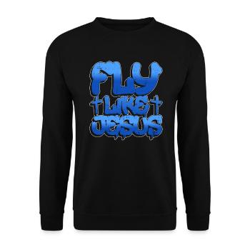 Flying Like Jesus - Breakdance Hip Hop - Unisex Sweatshirt - black - Front - Alina (178cm) & Michal (187cm)