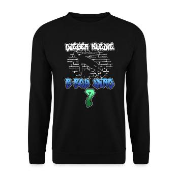 Dieser Kleine B-Boy Wird 7 - Breakdance - Unisex Pullover - Schwarz - Vorne - Alina (178cm) & Michal (187cm)