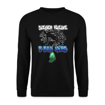 Dieser Kleine B-Boy Wird 9 - Breakdance - Unisex Pullover - Schwarz - Vorne - Alina (178cm) & Michal (187cm)