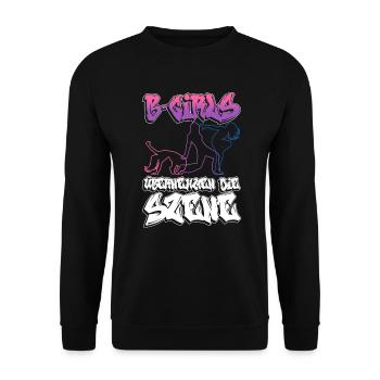 B-Girls Übernehmen Die Szene - Breakdance - Unisex Pullover - Schwarz - Vorne - Alina (178cm) & Michal (187cm)