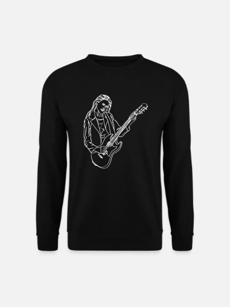 Gitarre Oneline Art - E-Gitarre Gitarre Spieler - Unisex Pullover - Schwarz